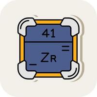 Zirconium Line Filled White Shadow Icon vector