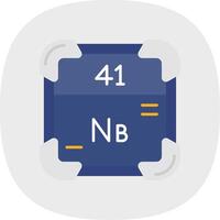 Niobium Flat Curve Icon vector