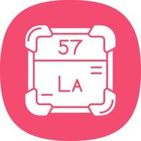 Lanthanum Glyph Curve Icon vector