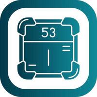Iodine Glyph Gradient Round Corner Icon vector