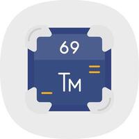 Thulium Flat Curve Icon vector