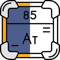 astatine lleno medio cortar icono vector