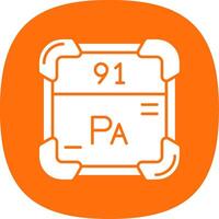 Protactinium Glyph Curve Icon vector