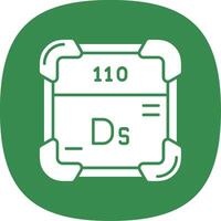 Darmstadtium Glyph Curve Icon vector