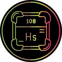 hassium línea degradado debido color icono vector