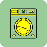 lavandería lleno amarillo icono vector