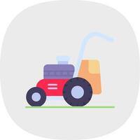 Mower Flat Curve Icon vector