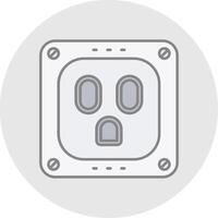Socket Line Filled Light Circle Icon vector
