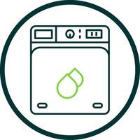 Laundry Line Circle Icon vector