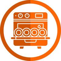 Dishwasher Glyph Orange Circle Icon vector