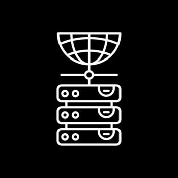 icono de línea de base de datos invertida vector