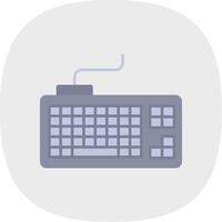teclado plano curva icono vector