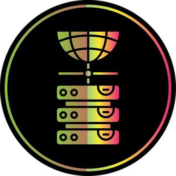 base de datos glifo debido color icono vector