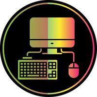 Computer Glyph Due Color Icon vector