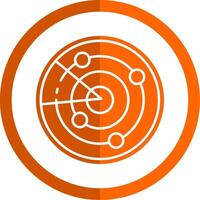 Radar Glyph Orange Circle Icon vector