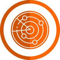 Radar glifo naranja circulo icono vector