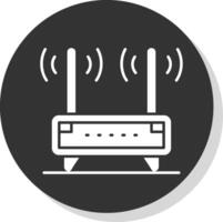 Router Glyph Grey Circle Icon vector