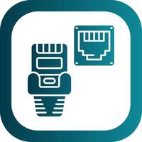 Ethernet Glyph Gradient Round Corner Icon vector