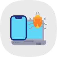 Bug Flat Curve Icon vector