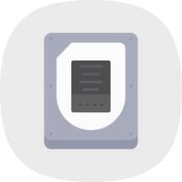 Disk Flat Curve Icon vector