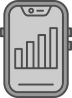 Signal Line Filled Greyscale Icon vector