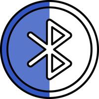 Bluetooth Filled Half Cut Icon vector