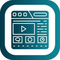Website Glyph Gradient Round Corner Icon vector