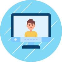 User Flat Blue Circle Icon vector