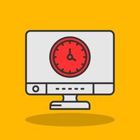 Time Filled Shadow Icon vector