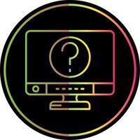 Question Line Gradient Due Color Icon vector