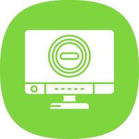 Stop Glyph Curve Icon vector