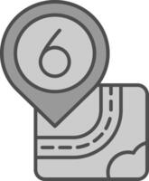 Six Line Filled Greyscale Icon vector