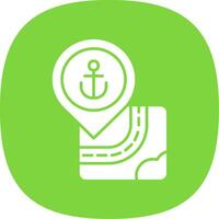 Port Glyph Curve Icon vector