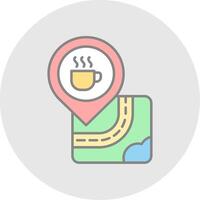 Coffee Line Filled Light Circle Icon vector