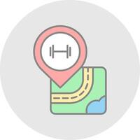 Gym Line Filled Light Circle Icon vector