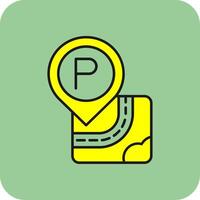 estacionamiento lleno amarillo icono vector