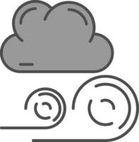 Windy Line Filled Greyscale Icon vector