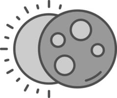 Eclipse Line Filled Greyscale Icon vector