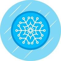 Winter Flat Blue Circle Icon vector