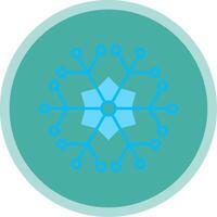 Snowflake Flat Multi Circle Icon vector