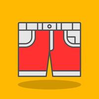 pantalones cortos lleno sombra icono vector