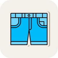 Shorts Line Filled White Shadow Icon vector