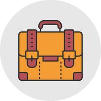 Suitcase Line Filled Light Circle Icon vector