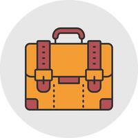 Suitcase Line Filled Light Circle Icon vector