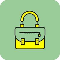 Handbag Filled Yellow Icon vector