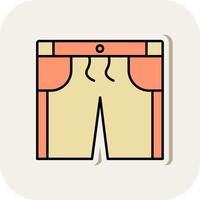 Shorts Line Filled White Shadow Icon vector