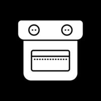 Pocket Glyph Inverted Icon vector