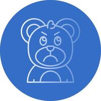 Angry Gradient Line Circle Icon vector