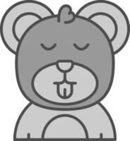 Cute Line Filled Greyscale Icon vector