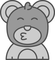 Kiss Line Filled Greyscale Icon vector